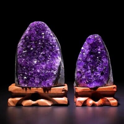 Amethyst Crystal Geode Uruguayan Purple Free Standing Quartz Gift+Bracket 1PC 3