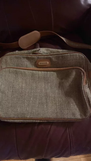 Samsonite Tweed Carry On Travel Bag Special Collection Weekender Overnight Brown
