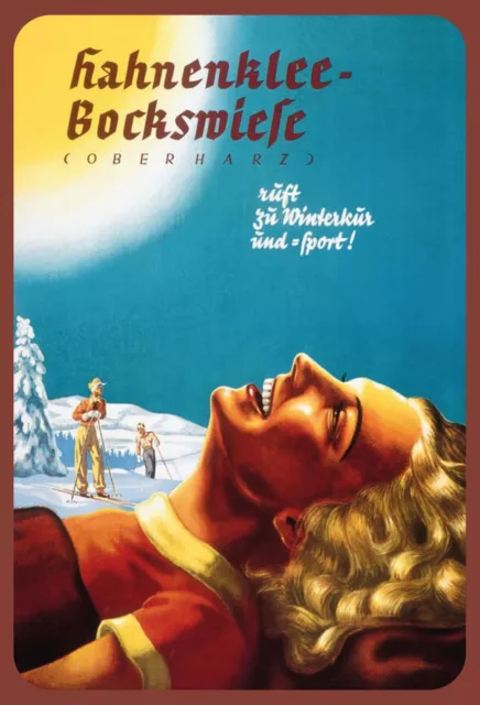 Blechschild historisches Plakat Hahnenklee Bockswiese Deutschland Germany Städt