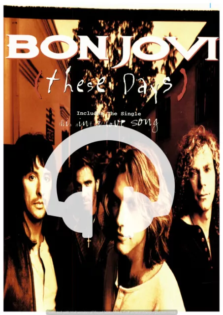 ☆ Rare Bon Jovi These Days  Mc Lp Cd   Poster Advert A4 Original ☆