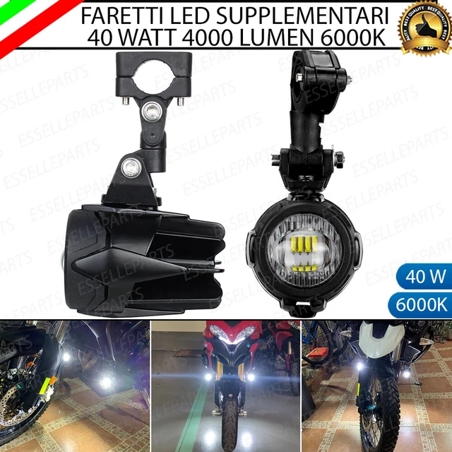 Coppia Fari Supplementari Led Faretti Fendinebbia Moto 6000K Per Honda Nc 750 X