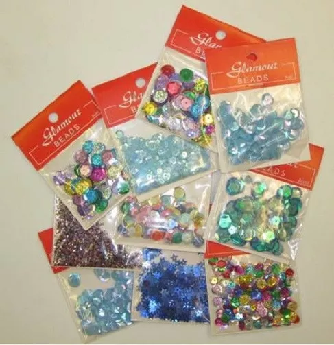 BLUE PARTY MIX Sequins Australia Day scrapbooking NSW arts ocean DIY crafts 10pk