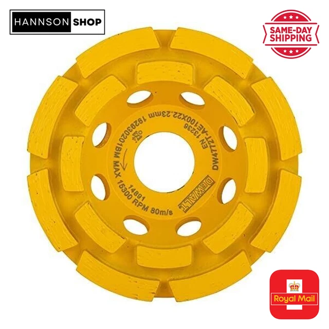 DEWALT DW4772TAE 100MM Double Row Diamond Cup Grinding Wheel Heavy