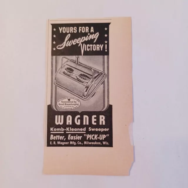 1942 Print Ad:  Wagner Sweeper-Komb-Kleaned