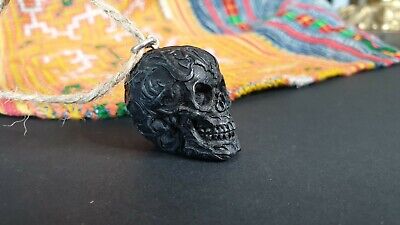Old Tibetan Cast Skull Pendant on Cord …beautiful collection & accent piece 3