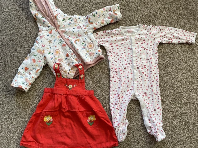 Cath Kidston Kids Baby Clothes Bundle 3-9 Months Dress, Sleepsuit, Jacket