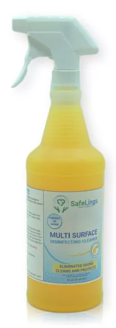 FOUR (4) Disinfectant Cleaner Multi-Surface with Citrus Scent 32 Oz Spray Bottle