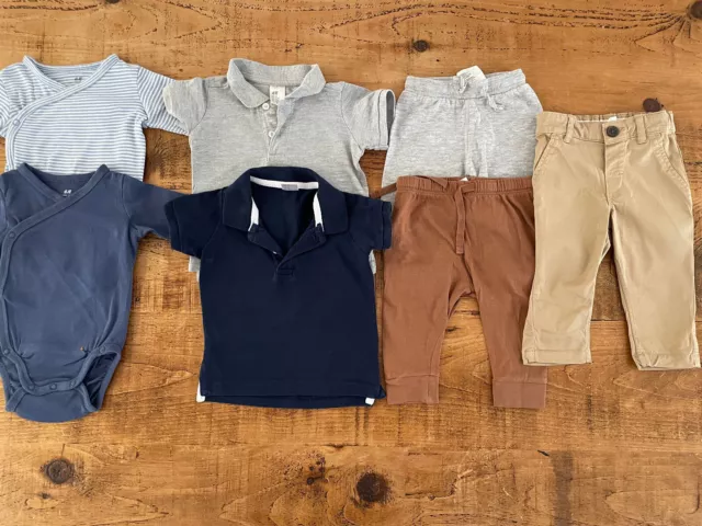 Baby Boy 4-6 months H&M Bundle Long Sleeve Bodysuits Polo Shirts Trousers