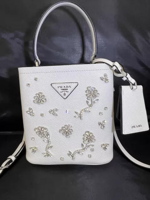 Prada Small Saffiano Cuir Panier Bag w/ Tags - Neutrals Bucket Bags,  Handbags - PRA434621
