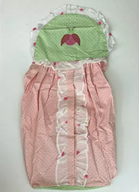BananaFish DIAPER STACKER  sweet pink green, ruffles,  ladybugs BABY GIRL ~  NEW