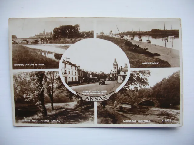Annan - Town Hall & War Memorial, Waterfoot, Hoddom Bridge. (1920s - Valentine)
