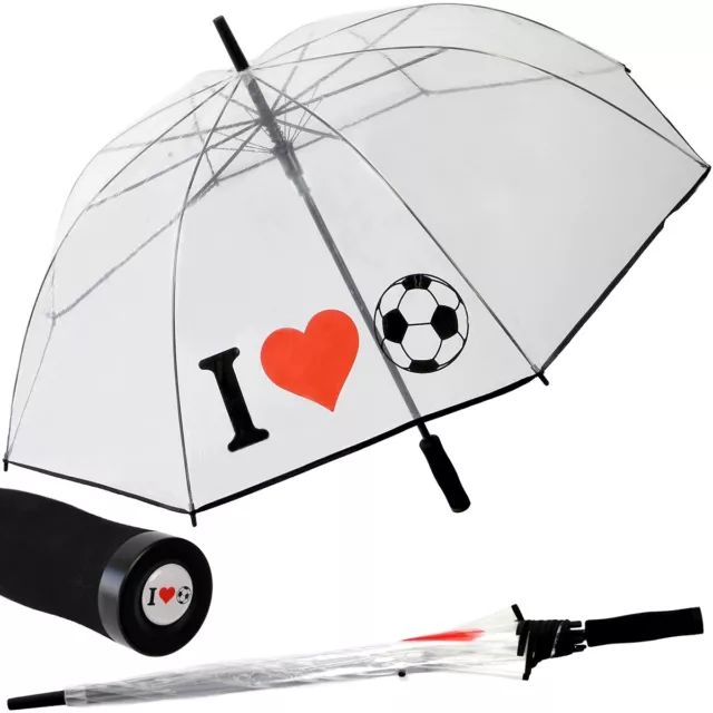 HAPPY RAIN Schirm transparent Regenschirm Fußball Golfschirm durchsichtig