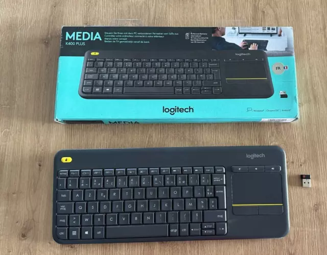 Logitech Wireless Touch K400 Plus Clavier AZERTY - Noir