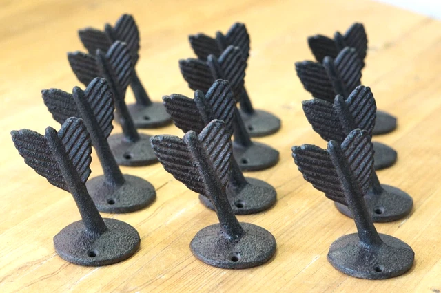 12 Cast Iron Arrow Hooks Feather Wall Mount Rustic Coat Hall Tree Hat Hardware