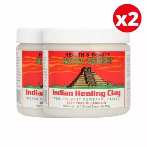 2x Aztec Secret Indian Healing Clay Facial Deep Pore Acne Cleansing Mask 454g