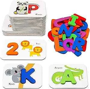 NUMBER AND ALPHABET Flash Cards for Toddlers 3-5 Years, ABC Multicolor ...