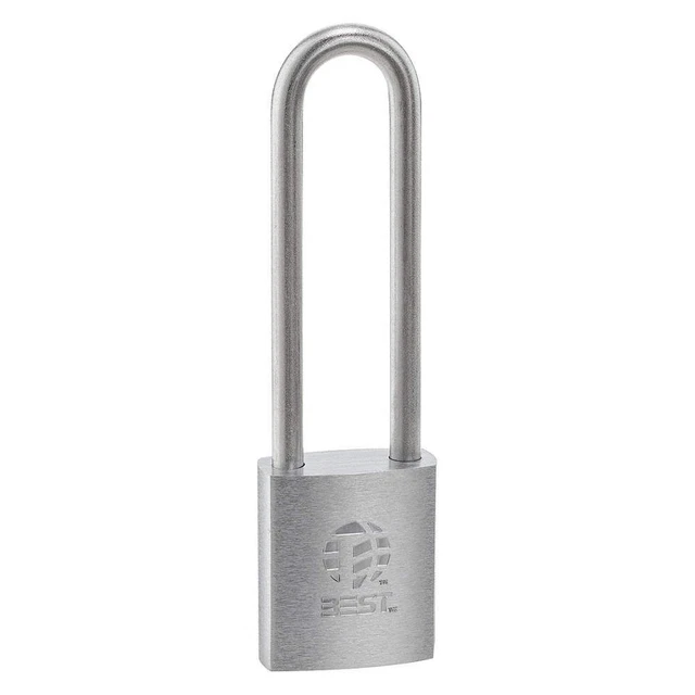 BEST 21B782L Padlock, 7/8 in,Rectangle,Silver
