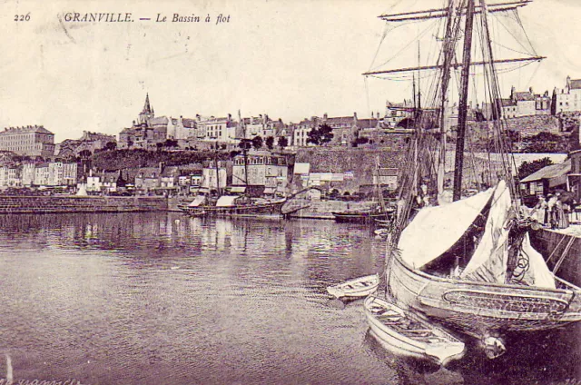 CPA 50 près Donville St Pair Bréhal GRANVILLE Le Bassin à Flot Port Voiliers1907