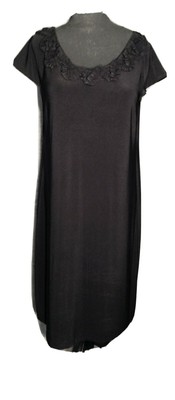 AA Studio AA Black Ruffle Neck Cap Sleeve Stretch Sheath Dress Women's Size 16W