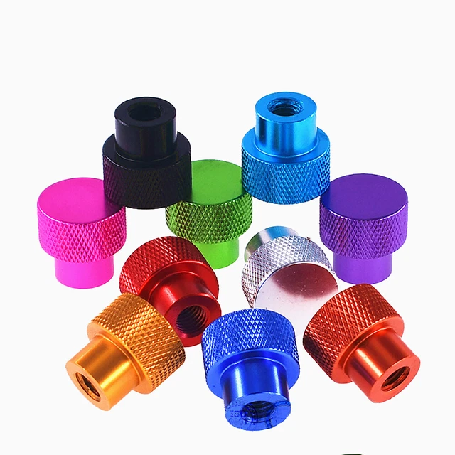 Maniglie M8 M10 dado pollice zigrinato lega di alluminio colorato foro cieco