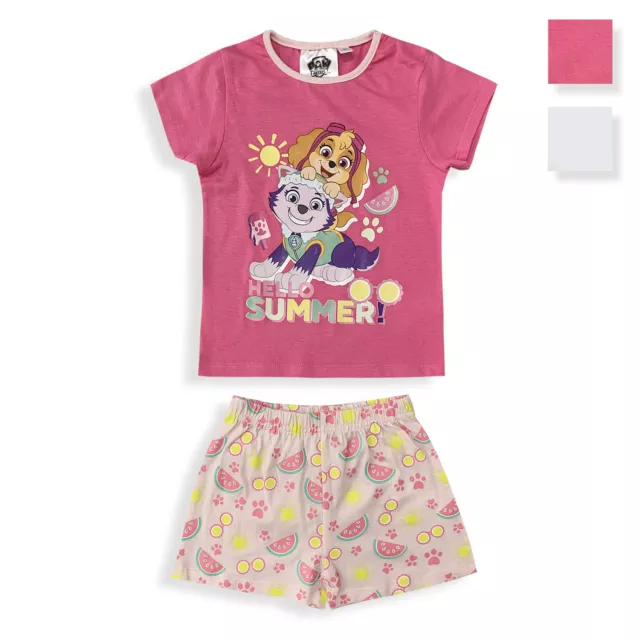 Pigiama bambina Paw Patrol t-shirt pantaloncino in cotone estivo 6035