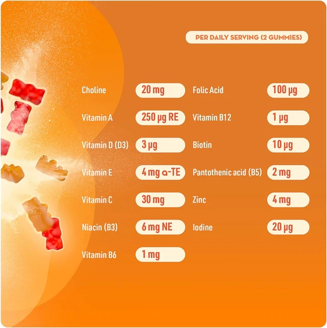 KIDS MULTIVITAMIN GUMMIES with Zinc, Vitamin C & Vitamin D Vitamins