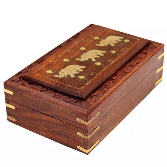 Hermosa caja de joyería de madera para mujeres y niñas, organizador de...