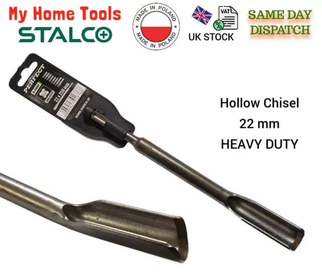 Stalco SDS PLUS HAMMER DRILL 22MM x 250MM HOLLOW GOUGE CHISEL