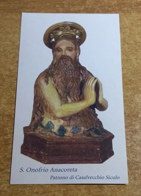 Santino Holy Card S. Onofrio Anacoreta - Casalvecchio Siculo (Messina)