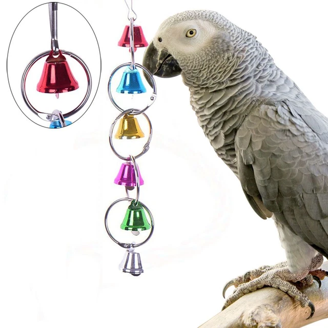 Beads Hanging Swing Chain Colorful Bell Chain Parrot Bite Toy Parakeet Chew Toy