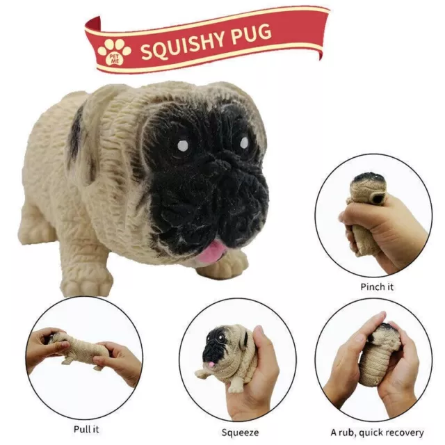 Interesting Pug Dog Squishy Squeeze Sensory Reliever Stress Fidget child Toys