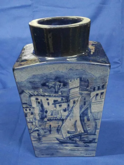 F565/ Handbemalte, Signierte Keramik Vase Italien