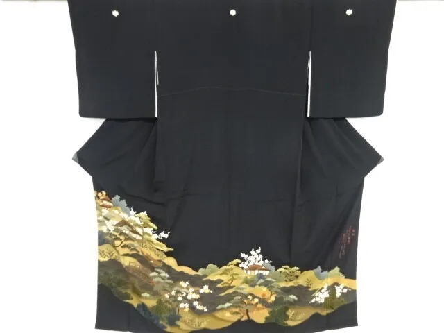 84535# Japanese Kimono / Antique Tomesode / Chayatsuji