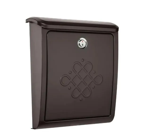 Architectural Mailboxes Bordeaux Steel Locking Wall Mount Mailbox, Rubbed Bronze