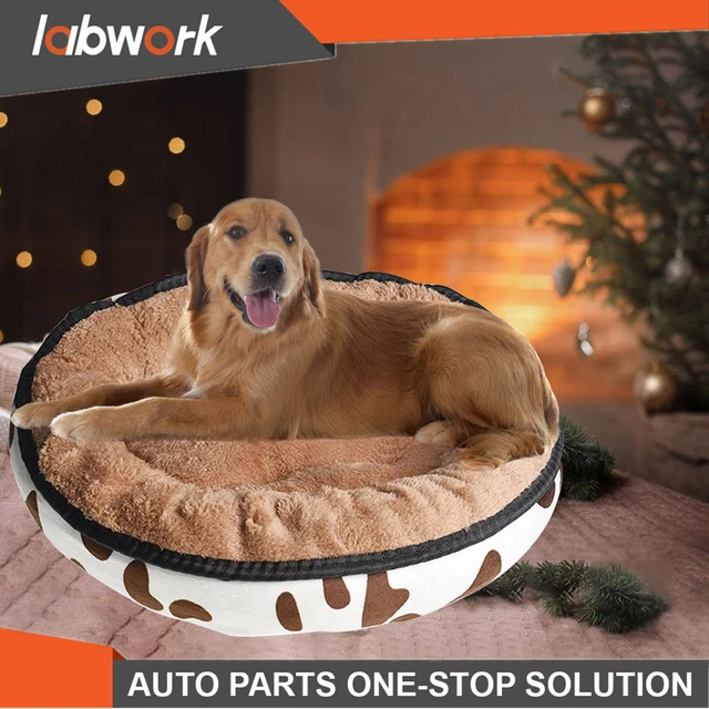Labwork Snug Donut Plush Pet Dog Cat Bed Fluffy Soft Warm Calming Bed