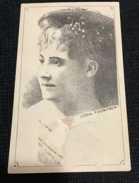 Vintage victorian Trade card Lydia Thompson English dancer comedian actor actres