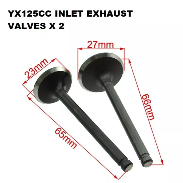 Pair of new inlet & exhaust valves for YX140 Pit Bike Engine