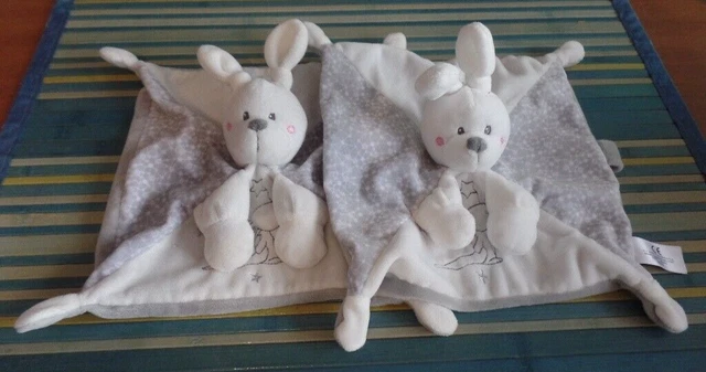 S23 / lot 2 doudou lapin blanc gris étoiles SIMBA TOYS