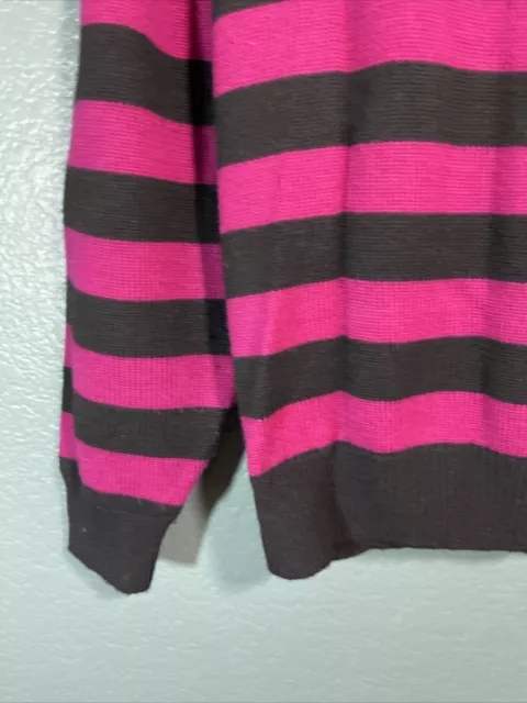 Jones New York Women's Pullover Turtle Neck Sweater, Magenta/Black Stripe, Small 3