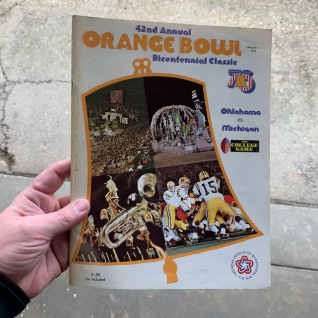 1976 Orange Bowl Program - Oklahoma Sooners vs Michigan Wolverines