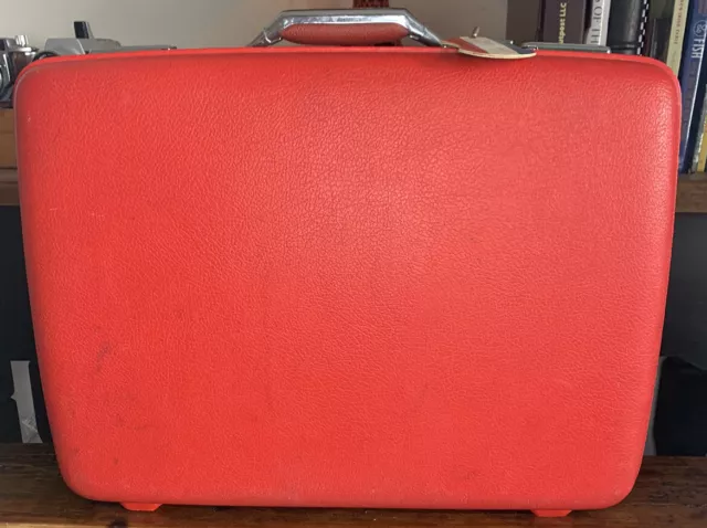 Vintage American Tourister Tiara 21” Red Hard Shell Travel Suitcase Luggage 
