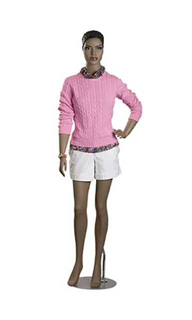Female African-American Complexion Fiberglass Mannequin - Height 6'1" – W/ Base