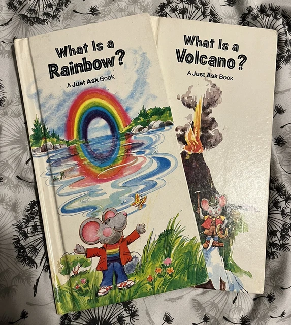 WHAT IS A Volcano?/What is a Rainbow? Vintage JUST ASK BOOKS BookLot
