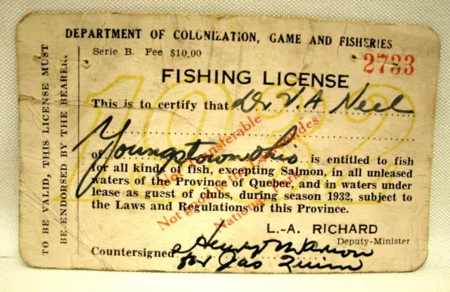 STATE OF OHIO OH fishing license with tag pin frame case 1944 $7.99 -  PicClick