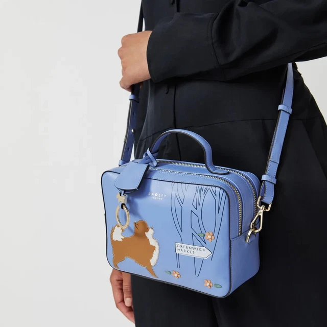 Purse Bag Radley Purses RADLEY FRIENDS Blue Pomeranian Leather