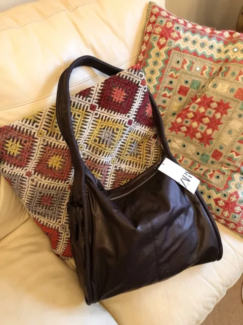 ZARA BURGUNDY LARGE Tote Bag With Zip H42 29.95 PicClick UK