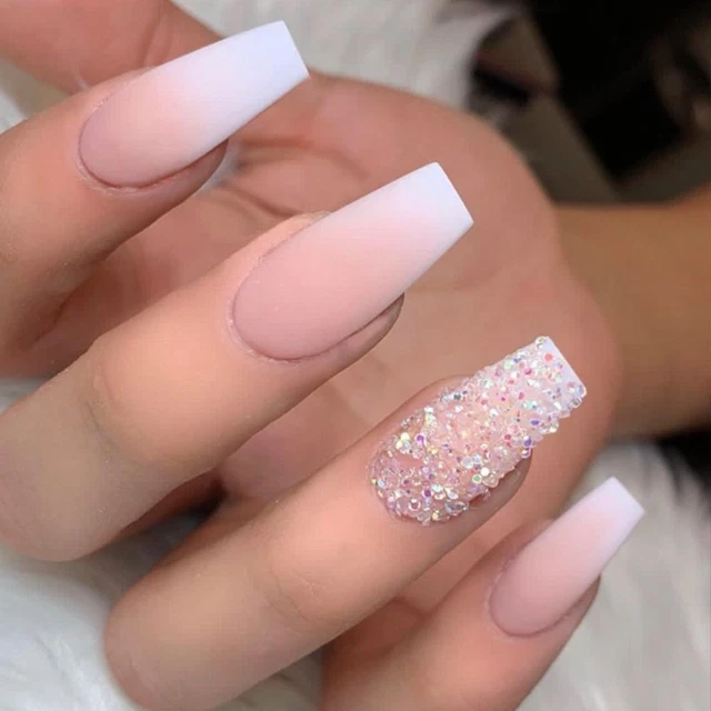 sur les ongles Bricolage Faux ongles Français Longueur moyenne Tête carrée