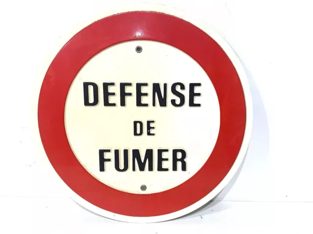 Ancienne Plaque Panneau en Aluminium Défense de Fumer Flexa france 68 St Louis