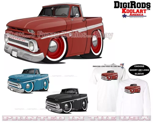 C10 Truck 1960's Vintage Classic DigiRods Cartoon Car T Shirt