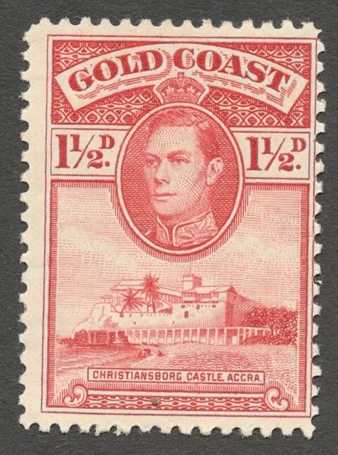 AOP GOLD COAST KGVI King George VI 1938 1 1/2d scarlet MH SG 122 £19 £2 ...